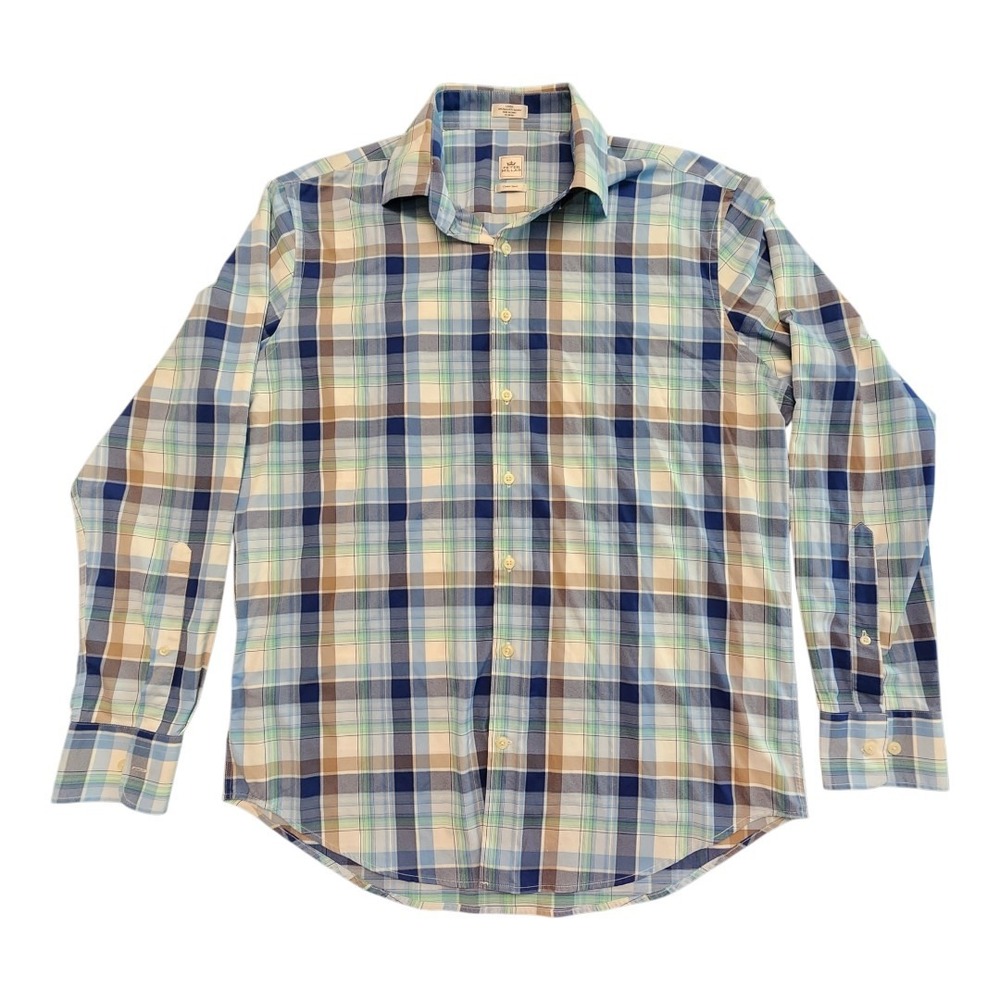 Peter Millar Crown Sport Plaid Button Up‎ Long Sleeve Shirt - Large
